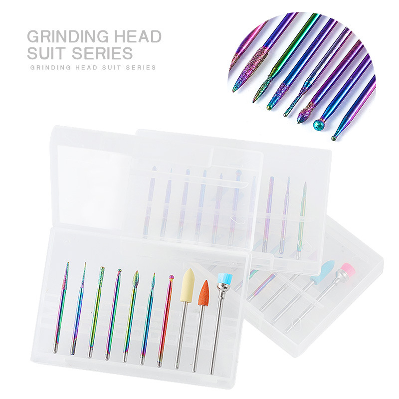 Diamond nail drill bits set